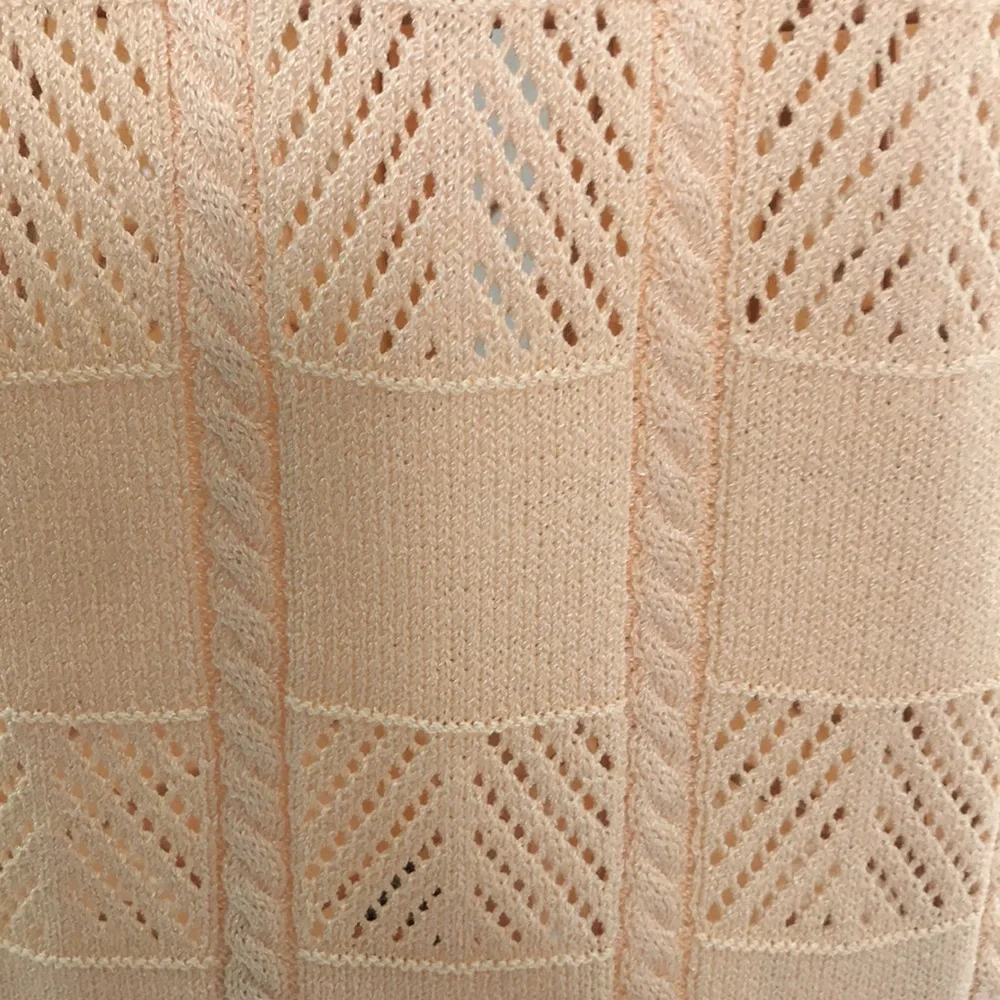 St. John Collection by Marie Gray Open Knit Cardigan Peach - Picture 3 of 6